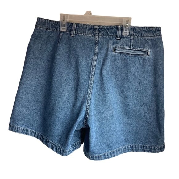 Vintage Essentials Style Womens Sz 16 Denim Jean Shorts Relaxed Fit Cotton - Picture 2 of 8